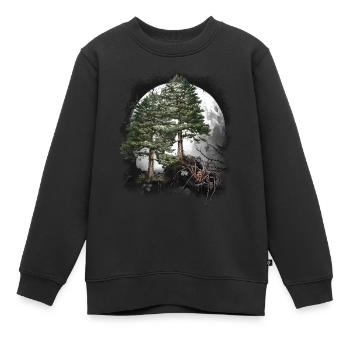 Araignées d'Halloween, araignées, habitants de la forêt - Sweat Premium enfant bio - noir - Devant - AI Model Kid Female (0cm)