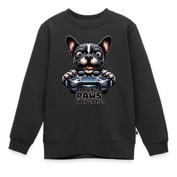 Hundespieler, Honden-Spielfreak Französische Bulldogge - Kinder Premium Organic Sweatshirt - Schwarz - Vorne - AI Model Kid Female (0cm)