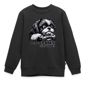 Amateur de ShihTzu, maniaque des jeux vidéo, joueurs - Sweat Premium enfant bio - noir - Devant - AI Model Kid Female (0cm)