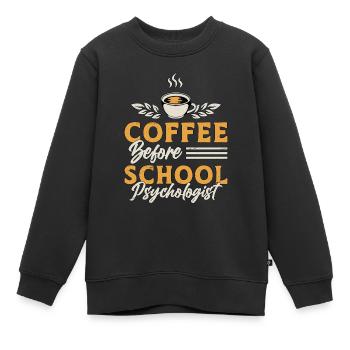 School Psych Coffee School Counselor Coffee Lover - Kinder Premium Organic Sweatshirt - Schwarz - Vorne - AI Model Kid Female (0cm)