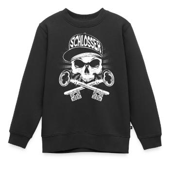 Schlosser - Kinder Premium Organic Sweatshirt - Schwarz - Vorne - AI Model Kid Female (0cm)