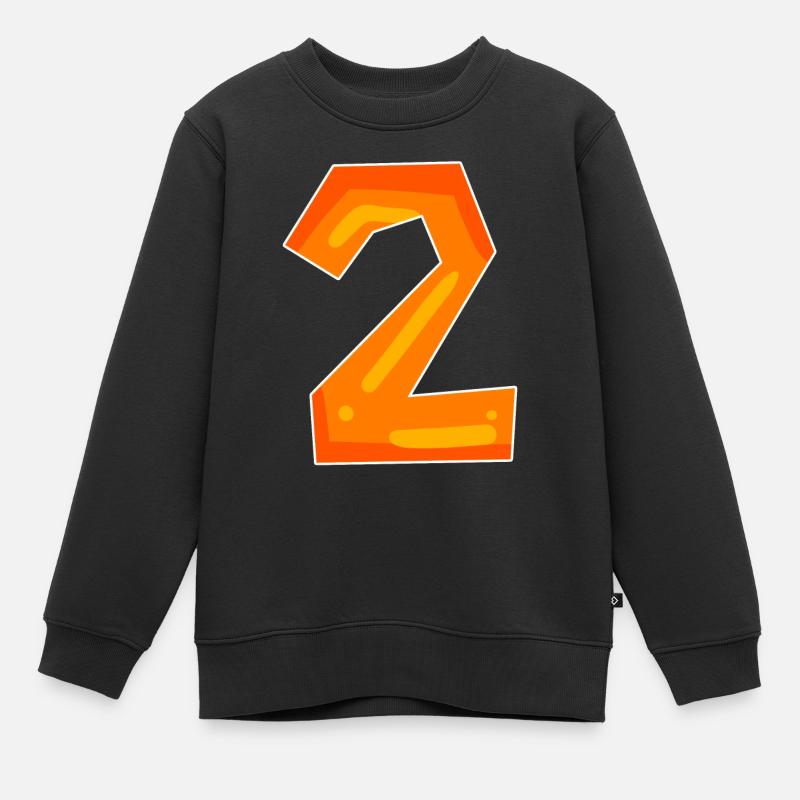 Deux - 2 - Nombre - Sweat Premium enfant bio - noir