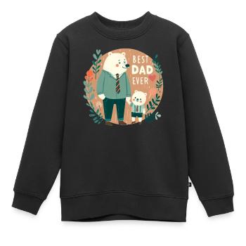 Meilleur père de tous les temps. Fête des pères - Sweat Premium enfant bio - noir - Devant - AI Model Kid Female (0cm)