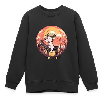 Wild West Mouse Rider Cheval Chevaux - Sweat Premium enfant bio - noir - Devant - AI Model Kid Female (0cm)