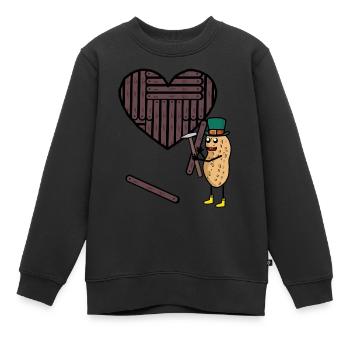 Coeurs de cacahuètes Amour artisanal Saint-Valentin - Sweat Premium enfant bio - noir - Devant - AI Model Kid Female (0cm)