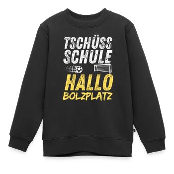Tschüss Schule Hallo Bolzplatz Ferien Fußball - Kinder Premium Organic Sweatshirt - Schwarz - Vorne - AI Model Kid Female (0cm)