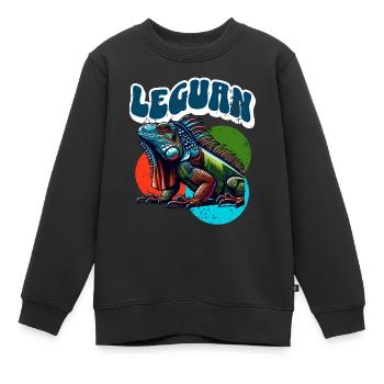 Leguan - Kinder Premium Organic Sweatshirt - Schwarz - Vorne - AI Model Kid Female (0cm)