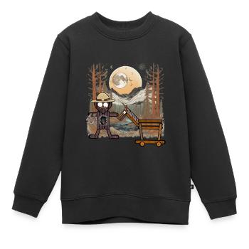 Cavalier du Far West Cheval Cowboy Western Cavalier - Sweat Premium enfant bio - noir - Devant - AI Model Kid Female (0cm)
