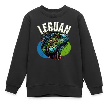 Leguan - Kinder Premium Organic Sweatshirt - Schwarz - Vorne - AI Model Kid Female (0cm)