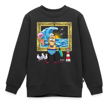 Erdnuss witzig Urlaubsreif Pleite Zuhause Ferien - Kinder Premium Organic Sweatshirt - Schwarz - Vorne - AI Model Kid Female (0cm)