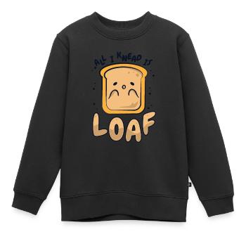 Tout ce que je pétris est pain pâte à pain pain machine à pain pain - Sweat Premium enfant bio - noir - Devant - AI Model Kid Female (0cm)