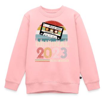 Vintage 2023 Cadeau Anniversaire 1 an - Sweat Premium enfant bio - rose - Devant - AI Model Kid Female (0cm)