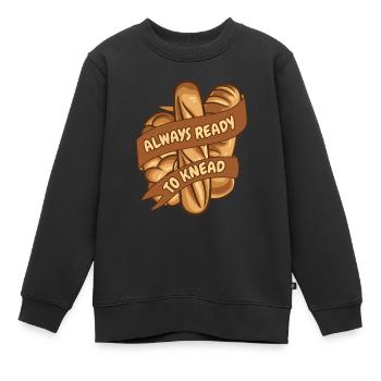 Immer bereit, Brotbackautomaten-Brotteig zu kneten - Kinder Premium Organic Sweatshirt - Schwarz - Vorne - AI Model Kid Female (0cm)