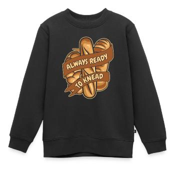 Immer bereit, Brotbackautomaten-Brotteig zu kneten - Kinder Premium Organic Sweatshirt - Schwarz - Vorne - AI Model Kid Female (0cm)