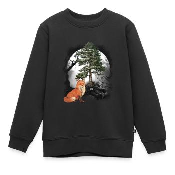 Fuchs Füchse Waldbewohner Waldtiere - Kinder Premium Organic Sweatshirt - Schwarz - Vorne - AI Model Kid Female (0cm)