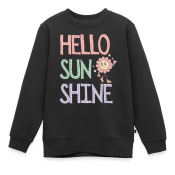 Hello Sunshine Blumen-Pastell - Kinder Premium Organic Sweatshirt - Schwarz - Vorne - AI Model Kid Female (0cm)