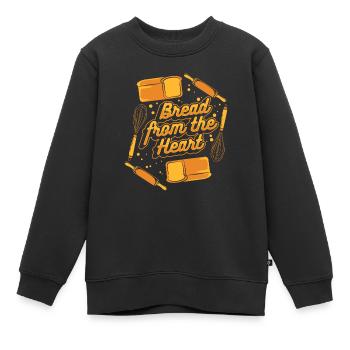 Pain du coeur Pâte à pain Machine à pain - Sweat Premium enfant bio - noir - Devant - AI Model Kid Female (0cm)