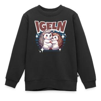 Igel Kuscheln Igeln - Kinder Premium Organic Sweatshirt - Schwarz - Vorne - AI Model Kid Female (0cm)