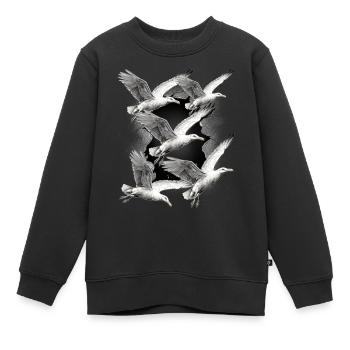Möwen Möwe Maritim Seevögel - Kinder Premium Organic Sweatshirt - Schwarz - Vorne - AI Model Kid Female (0cm)