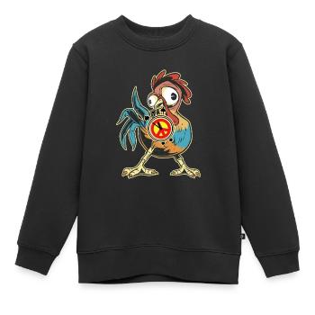Poulet Coq Paix Réveil Paix Paix Paix Mondiale - Sweat Premium enfant bio - noir - Devant - AI Model Kid Female (0cm)
