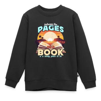 Professeur de littérature entre les pages de l’instructeur - Sweat Premium enfant bio - noir - Devant - AI Model Kid Female (0cm)