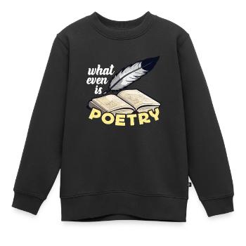 amateur de poésie Qu’est-ce que la poésie Professeur de livre - Sweat Premium enfant bio - noir - Devant - AI Model Kid Female (0cm)
