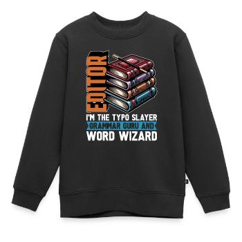 Book Editor I'm The Typo Slayer English Teacher - Kinder Premium Organic Sweatshirt - Schwarz - Vorne - AI Model Kid Female (0cm)