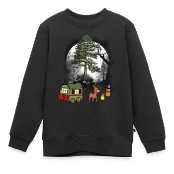 Forêt Habitant de la forêt cacahuète conte de fées Construction remorque Enfant - Sweat Premium enfant bio - noir - Devant - AI Model Kid Female (0cm)