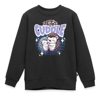 Le hérisson se laisse câliner - Sweat Premium enfant bio - noir - Devant - AI Model Kid Female (0cm)