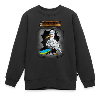 Flaschenpost Möwen Matrosen Matrose Grüße - Kinder Premium Organic Sweatshirt - Schwarz - Vorne - AI Model Kid Female (0cm)
