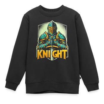 Ritter Rüstung Schwert Mittelalter - Kinder Premium Organic Sweatshirt - Schwarz - Vorne - AI Model Kid Female (0cm)