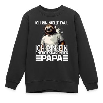 Funny Sloth Dad Humorous Saying - Kids Premium Organic Sweatshirt - black - Front - AI Model Kid Female (0cm)