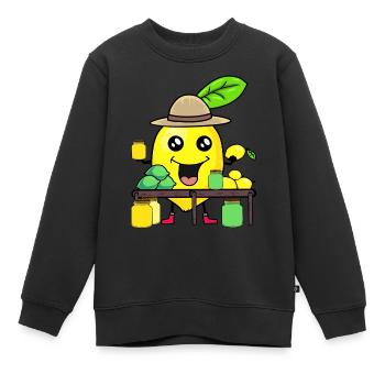Zitrone Lemonen Saftladen Zitrone Sommer Obst - Kinder Premium Organic Sweatshirt - Schwarz - Vorne - AI Model Kid Female (0cm)