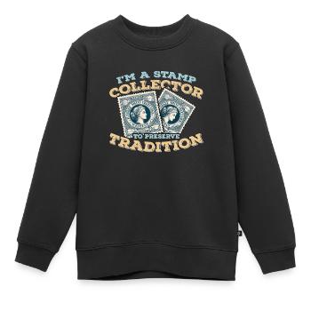 Je suis un collectionneur de timbres pour préserver la philatélie - Sweat Premium enfant bio - noir - Devant - AI Model Kid Female (0cm)