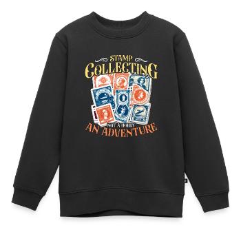 La philatélie n’est pas un passe-temps amateur de philatélie - Sweat Premium enfant bio - noir - Devant - AI Model Kid Female (0cm)