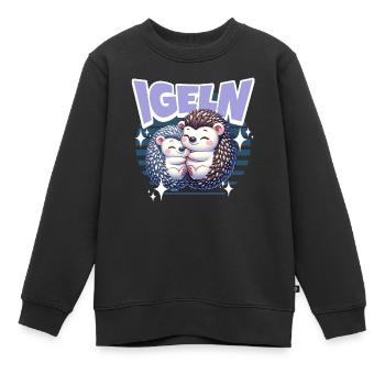 Igel Kuscheln Igeln - Kinder Premium Organic Sweatshirt - Schwarz - Vorne - AI Model Kid Female (0cm)