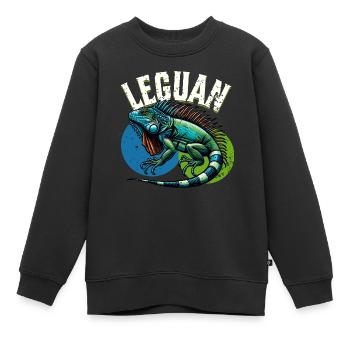 Iguane - Sweat Premium enfant bio - noir - Devant - AI Model Kid Female (0cm)