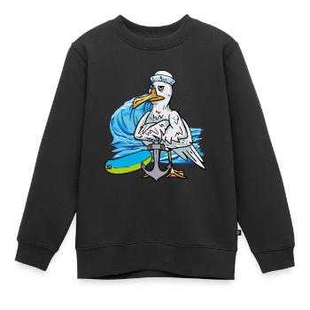 Möwen Seemann Möwe Seemänner Matrose Ahoi - Kinder Premium Organic Sweatshirt - Schwarz - Vorne - AI Model Kid Female (0cm)