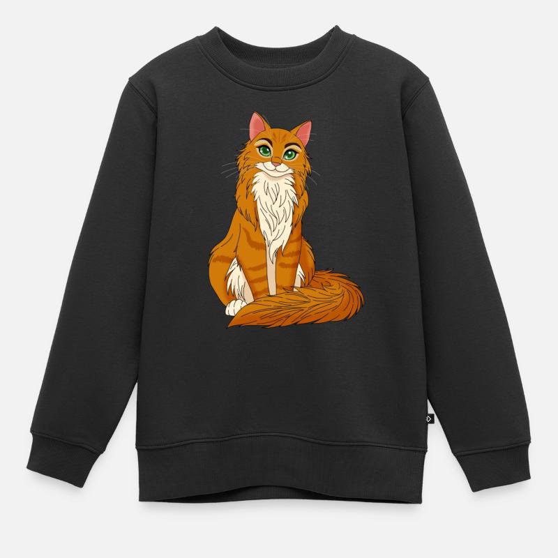 Luna chat - Sweat Premium enfant bio - noir