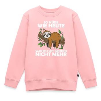 Lustiges Faultier, keine Lust - Kinder Premium Organic Sweatshirt - Rosa - Vorne - AI Model Kid Female (0cm)