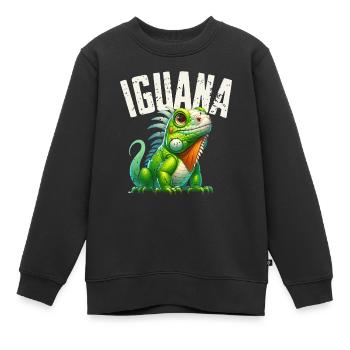 Leguan - Kinder Premium Organic Sweatshirt - Schwarz - Vorne - AI Model Kid Female (0cm)