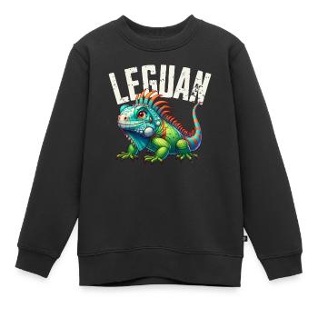 Leguan - Kinder Premium Organic Sweatshirt - Schwarz - Vorne - AI Model Kid Female (0cm)