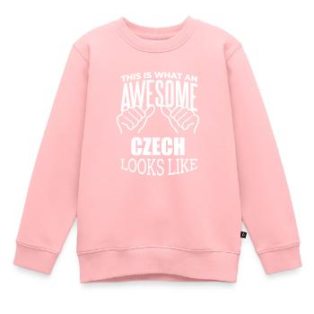 Tschechische Republik - Kinder Premium Organic Sweatshirt - Rosa - Vorne - AI Model Kid Female (0cm)