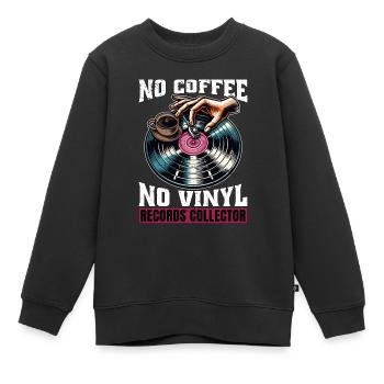 Disques vinyles No Coffee No Turntable Coffee Lover - Sweat Premium enfant bio - noir - Devant - AI Model Kid Female (0cm)