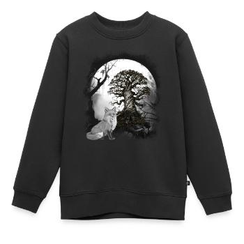Halloween Wald Fuchs Füchse Märchen Märchenfigur - Kinder Premium Organic Sweatshirt - Schwarz - Vorne - AI Model Kid Female (0cm)