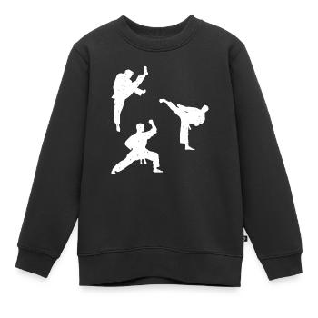 Karate fighter silhouettes Karate Fighter - Kids Premium Organic Sweatshirt - black - Front - AI Model Kid Female (0cm)