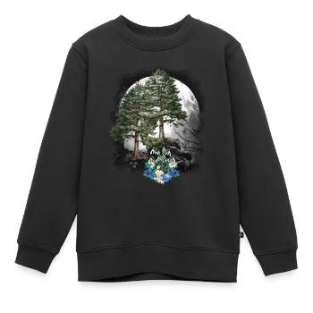 Forêt Nature Printemps Fleurs Conifères Forêt Arbres Arbre - Sweat Premium enfant bio - noir - Devant - AI Model Kid Female (0cm)