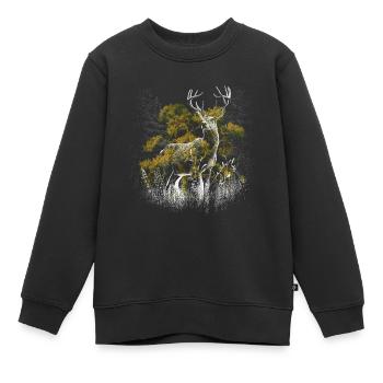 Bois de chevreuil Chevreuil naturel Chevreuil sauvage - Sweat Premium enfant bio - noir - Devant - AI Model Kid Female (0cm)