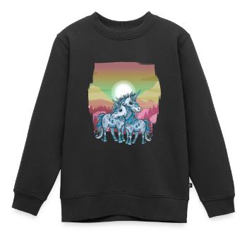 Einhörner Einhorn Schamane Natur Wald indianisch - Kinder Premium Organic Sweatshirt - Schwarz - Vorne - AI Model Kid Female (0cm)