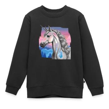 Licorne Licornes Créatures mythiques Animaux mythiques Enfant Cheval - Sweat Premium enfant bio - noir - Devant - AI Model Kid Female (0cm)